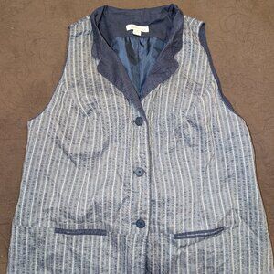 Coldwater Creek fully lined, linen blend, navy vest 18W